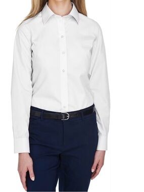 Classic Women's White Button-Down Blouse